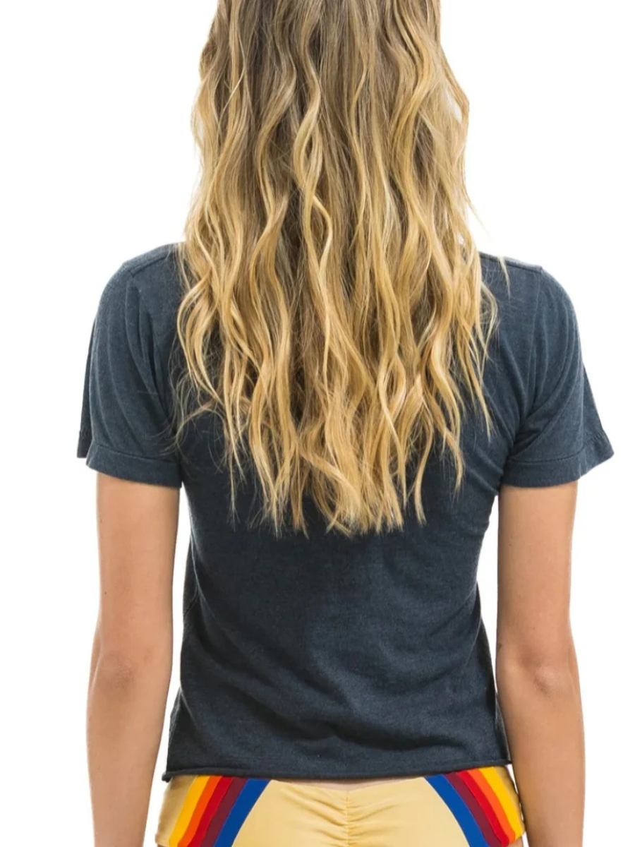 AVIATOR NATION SUNSET PATCH BOYFRIEND TEE - CHARCOAL