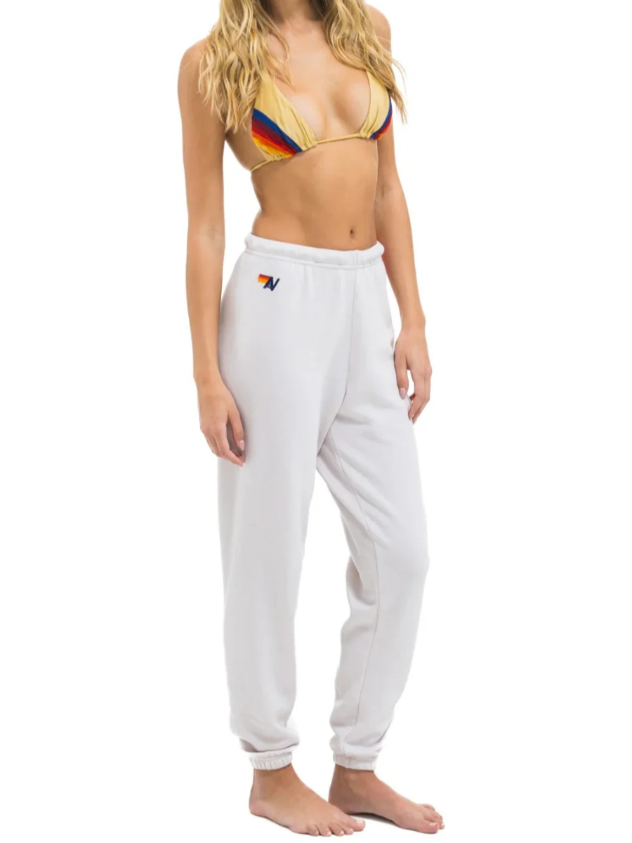 AVIATOR NATION 5 STRIPE SWEATPANTS - DOVE // NEON