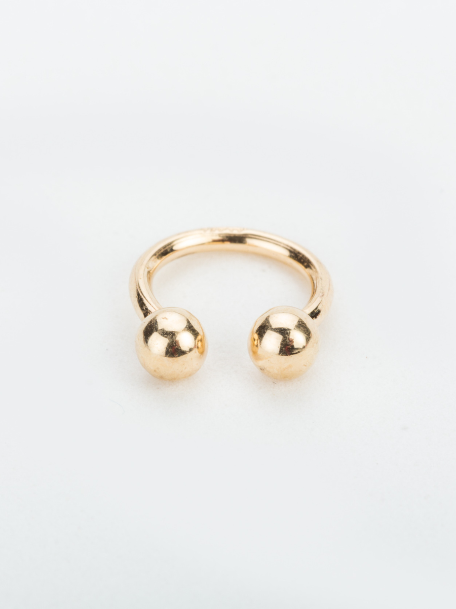 פירסינג זהב 14K בודד לטרגוס קוטר 8.5-9 מ"מ זהב צהוב