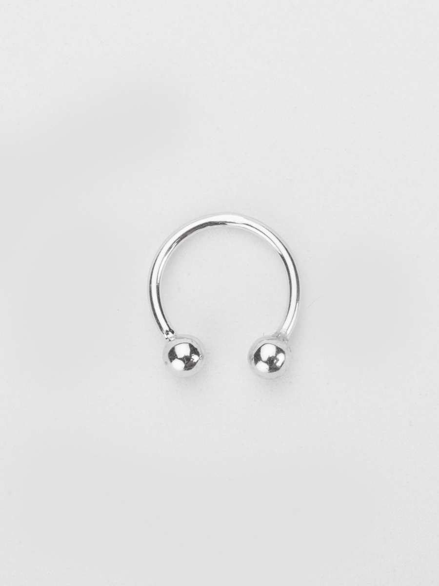 פירסינג זהב 14K בודד לטרגוס קוטר 8.5-9 מ"מ זהב לבן