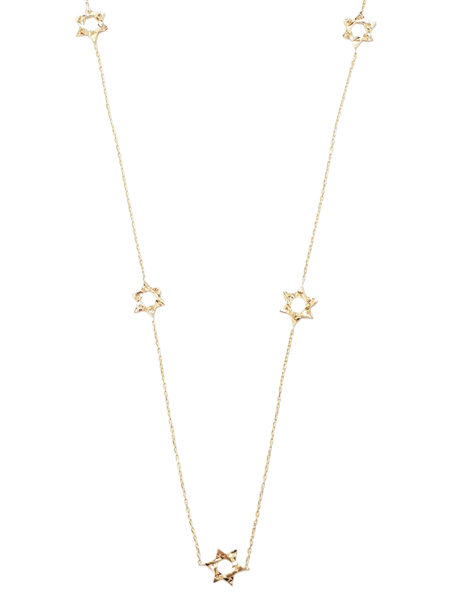 שרשרת זהב 14 קראט מגני דוד