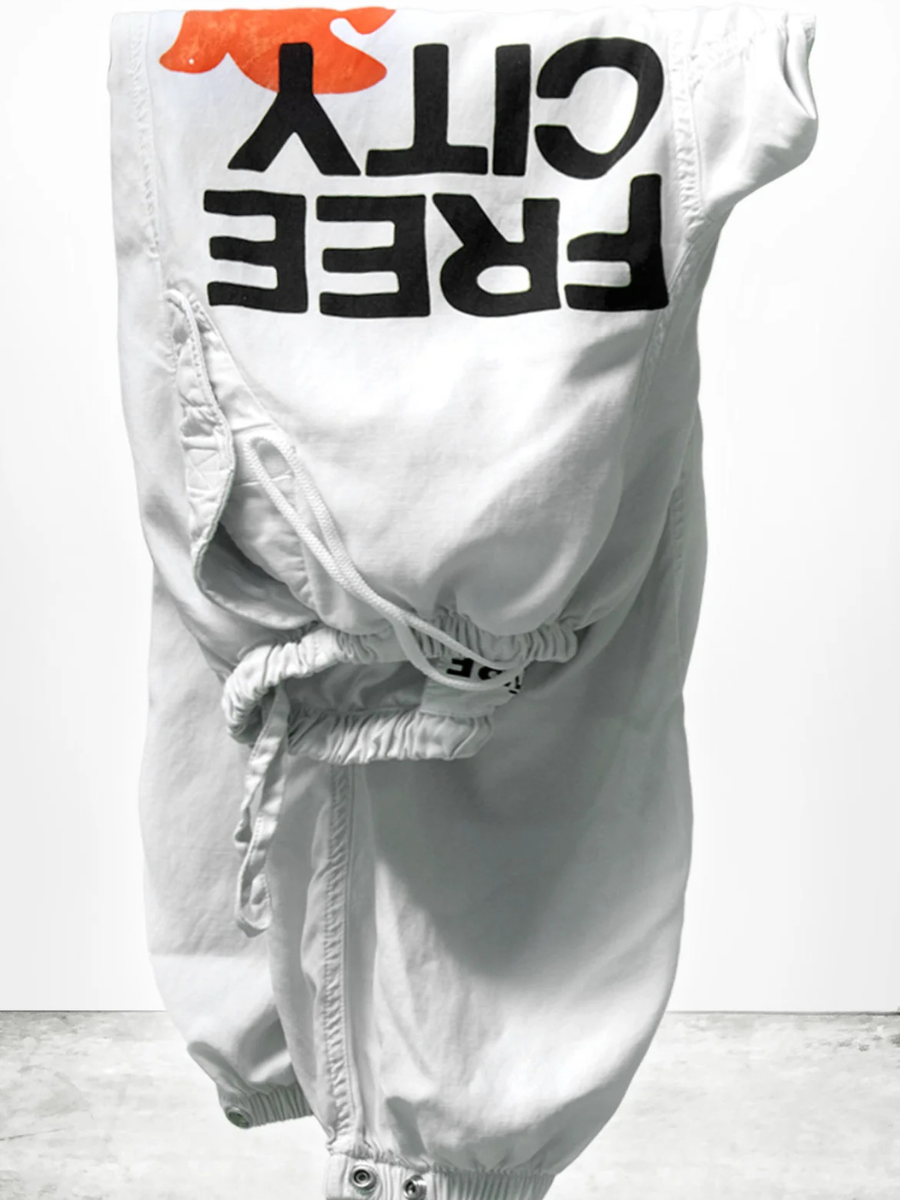 FREECITY FLAP/SNAP FREECITYLARGE MATTE/SATIN AIRJUMP PANT - laundry whites