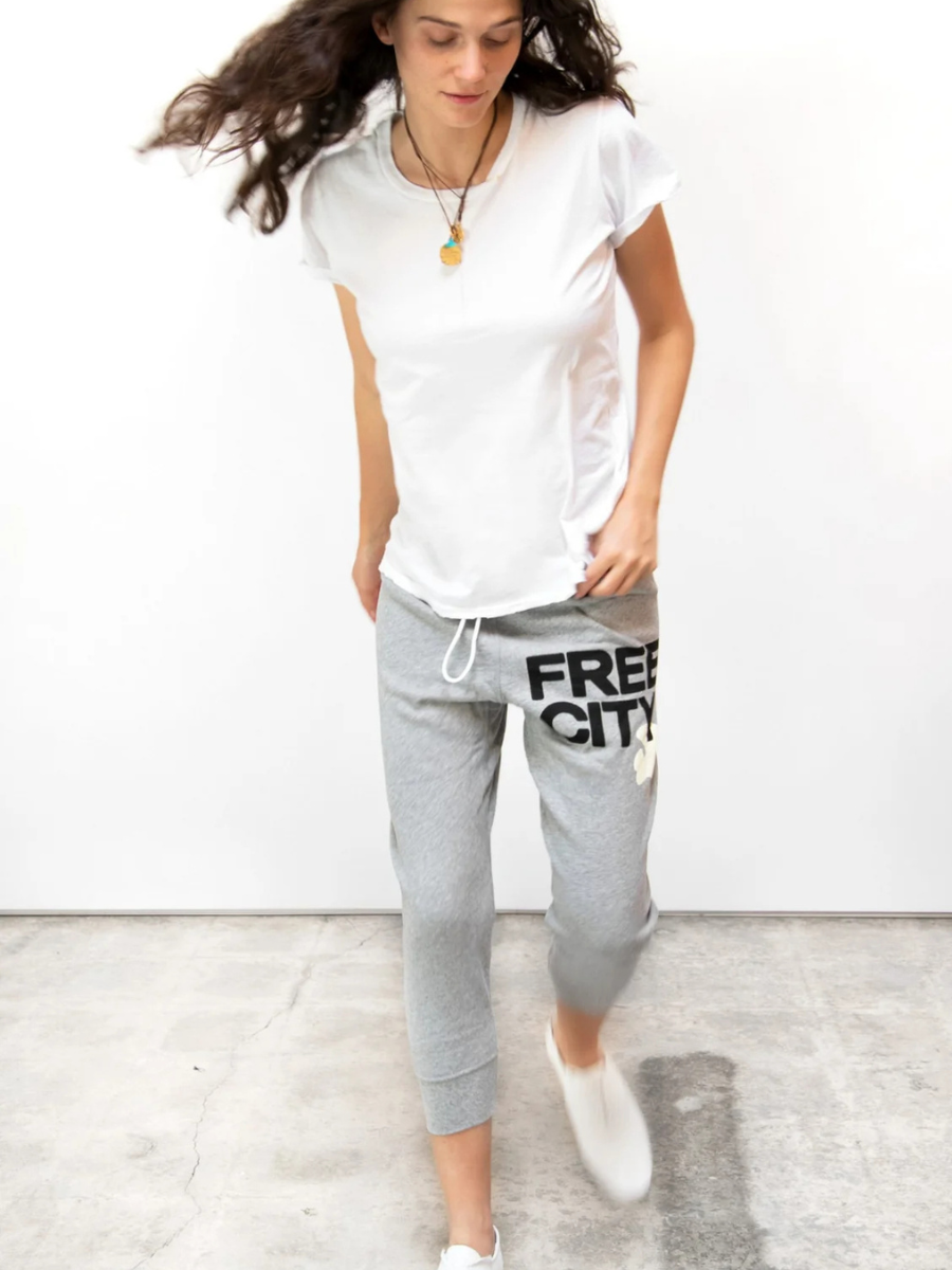 טרנינג FREECITY HEATHER 3/4 - בצבע בהיר/שמנת