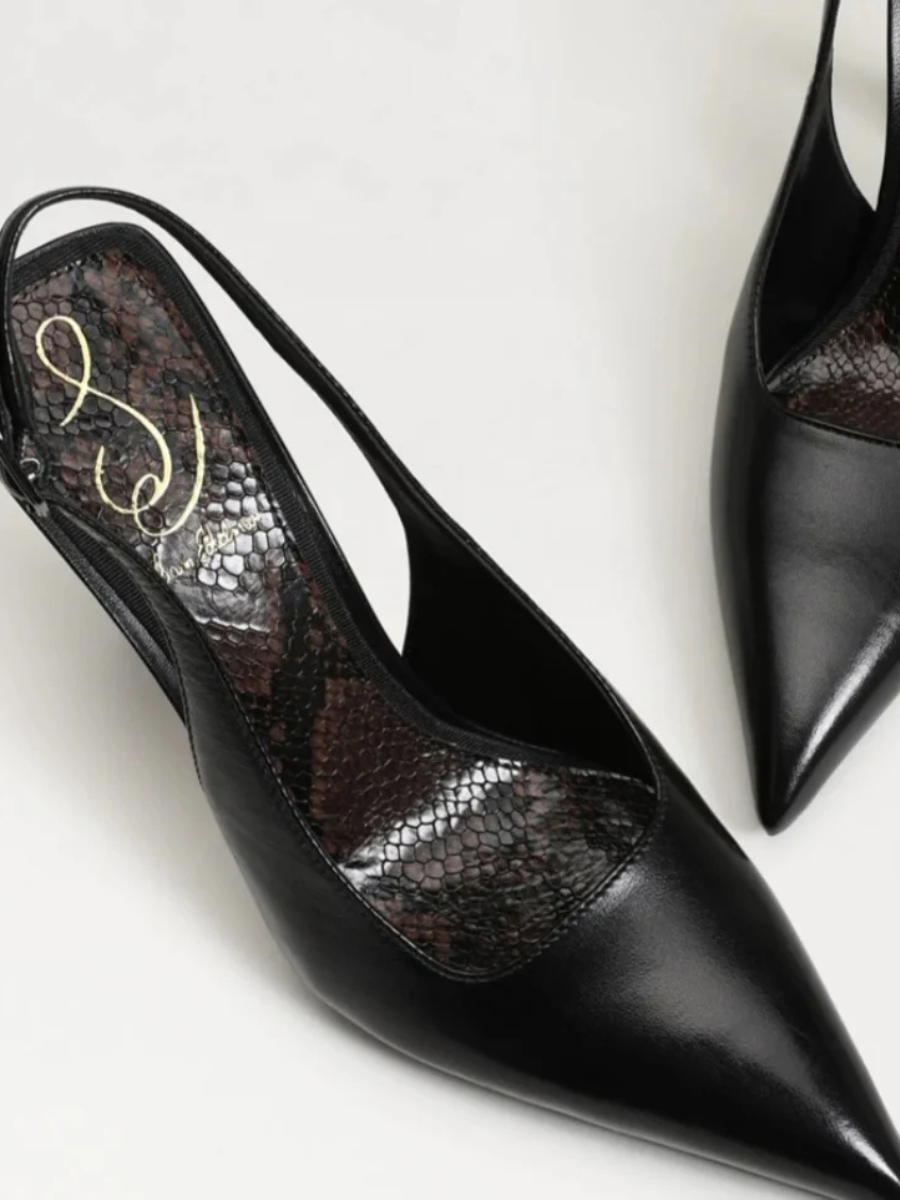 SAM EDELMAN Odette Slingback Pump In Black Leather