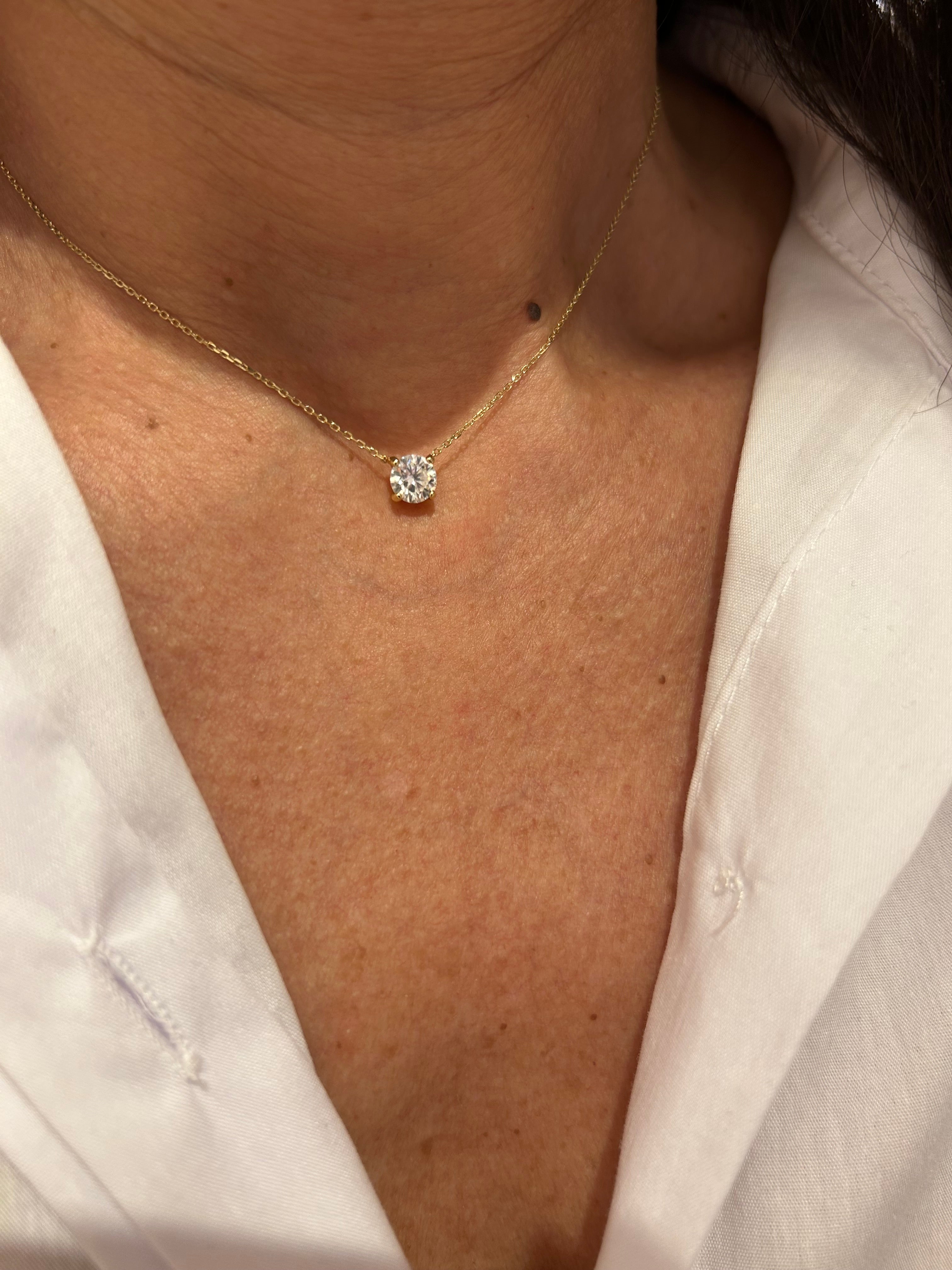 SIGNATURE 14K GOLD LAB DIAMOND NECKLACE – 0.70CT