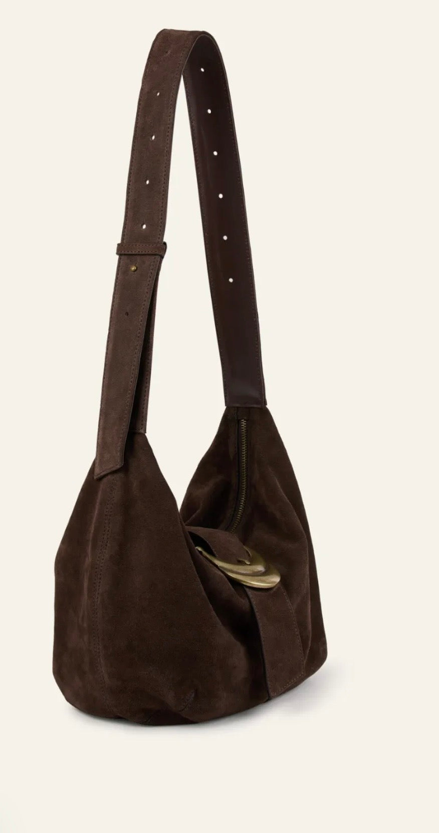 BA&SH YOUYOU suede hobo bag