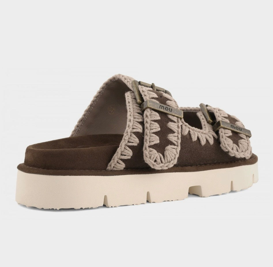 MOU Bio Sandal Two Buckles dpbro Suede