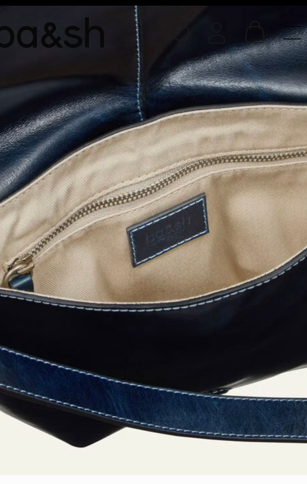 BA&SH YouYou SADDLE BAG  blue Leather