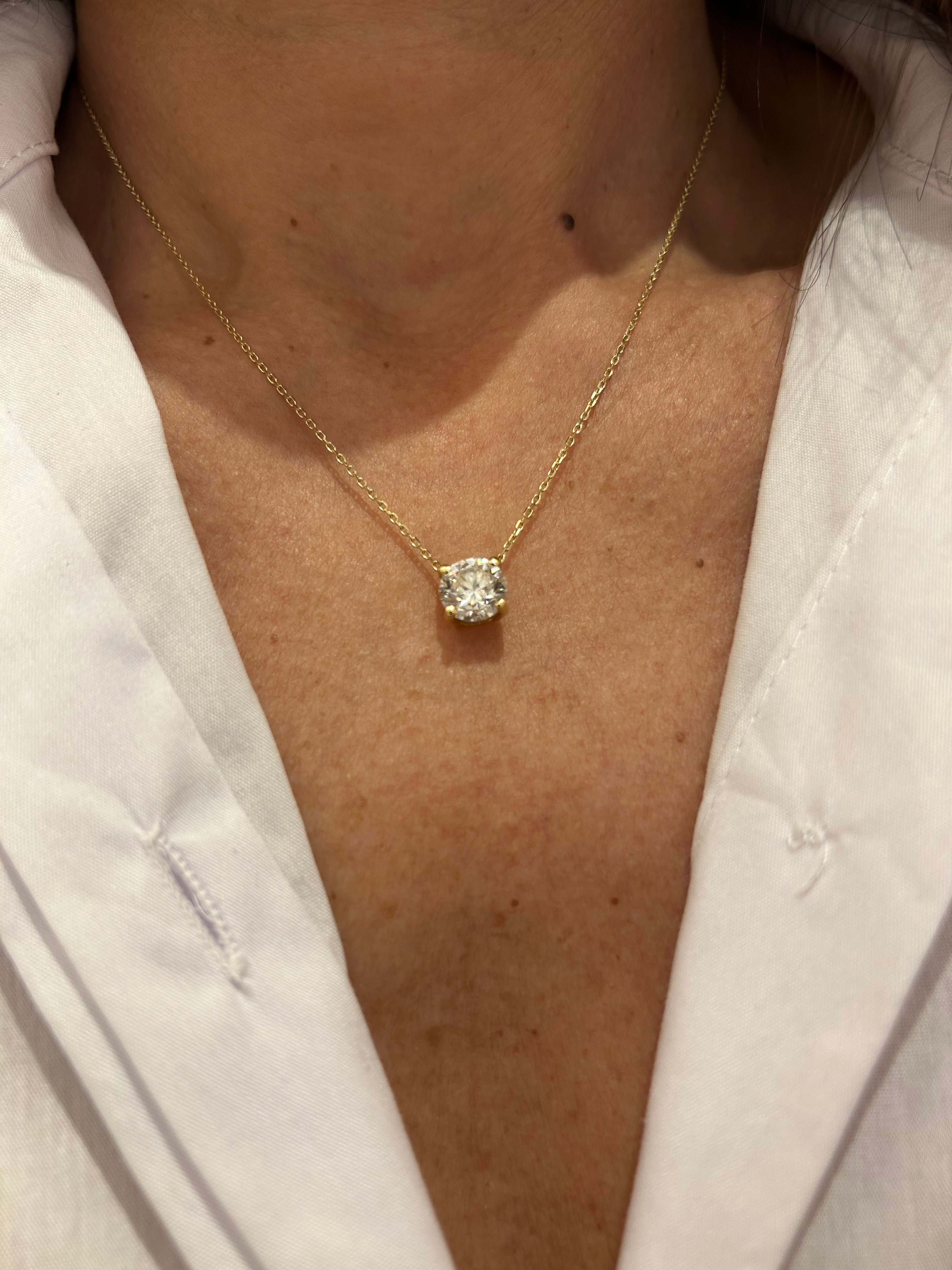SIGNATURE 14K GOLD LAB DIAMOND NECKLACE – 2.00CT