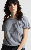 RECYCLED KARMA AC/DC Vintage Lightning Bolt Fitted T-Shirt