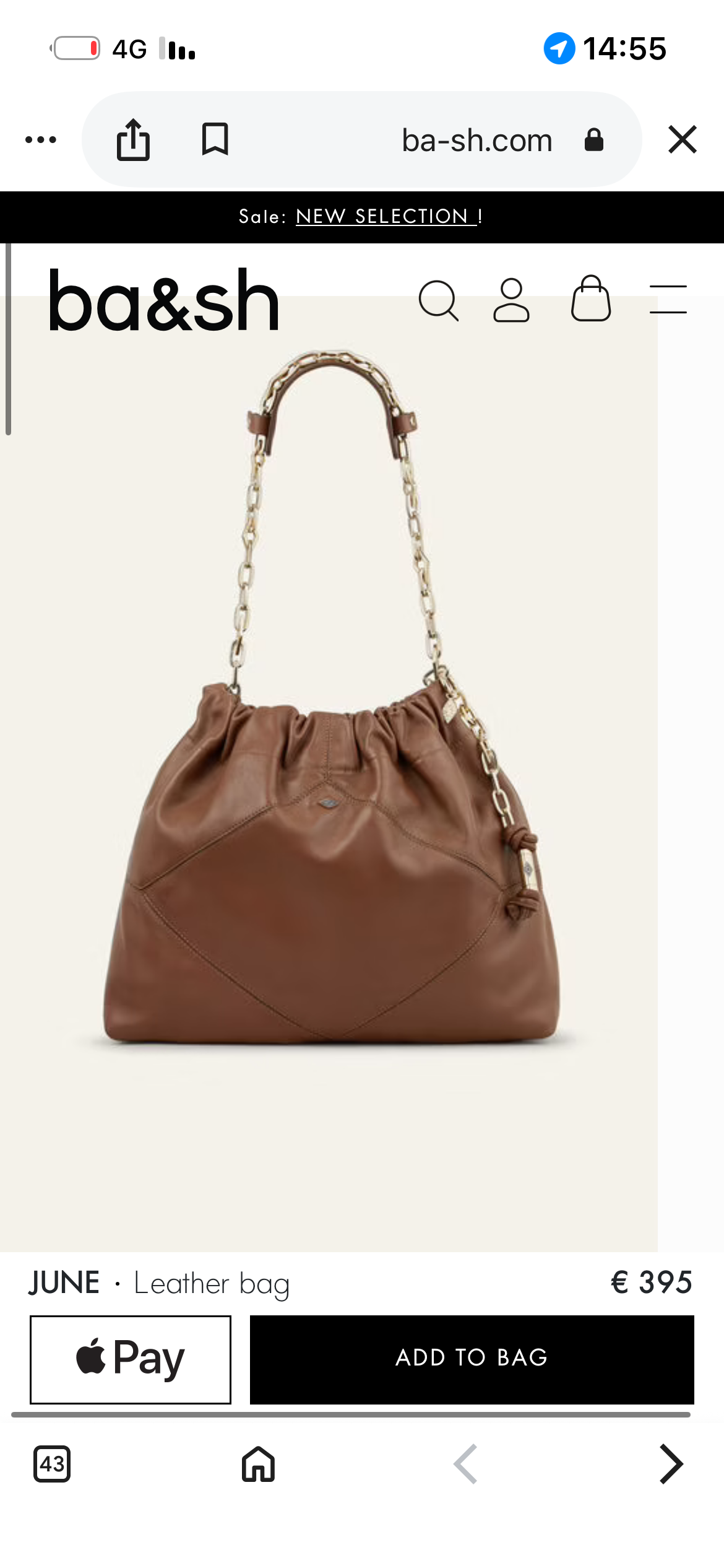 BA&SH JUNE Leather bag
