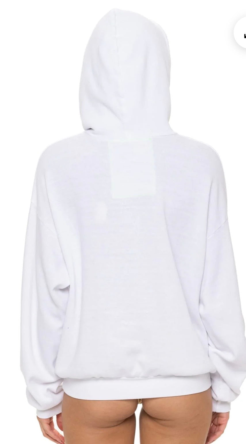 LOGO PULLOVER RELAXED HOODIE - WHITE