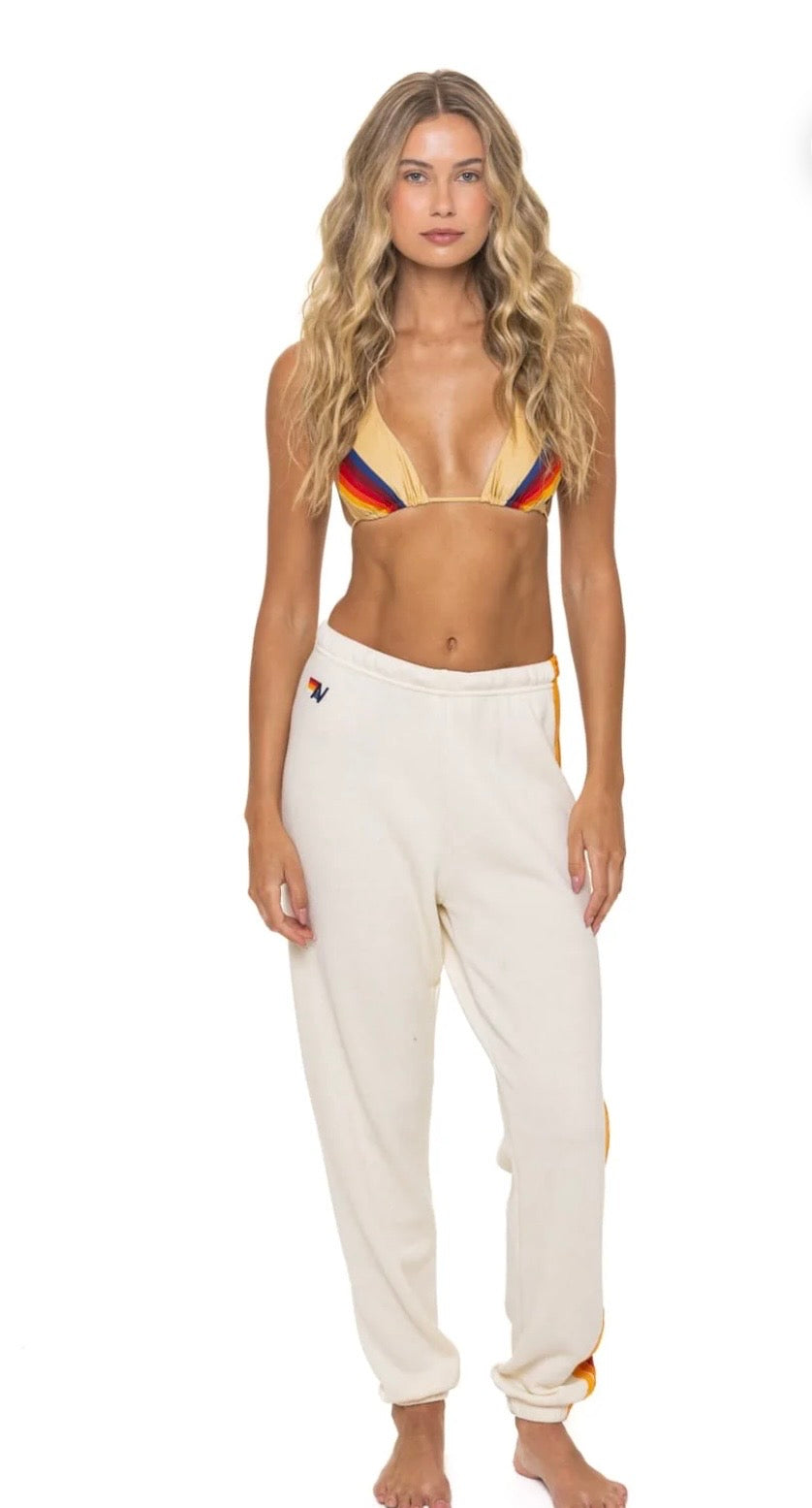 5 STRIPE SWEATPANTS - VINTAGE WHITE