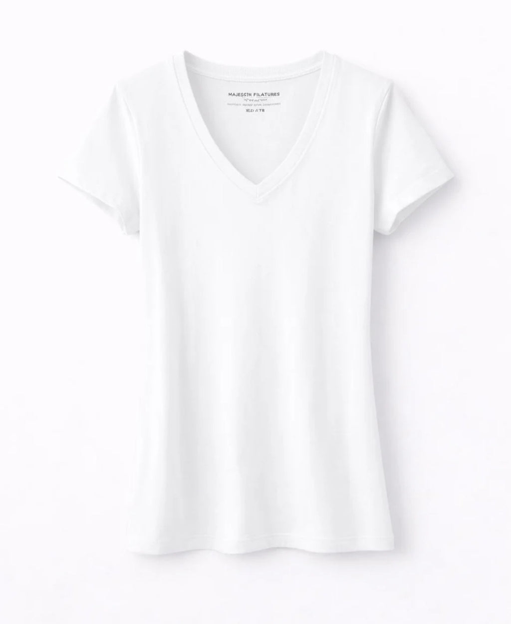 V neck short slv WHITE MAJESTIC
