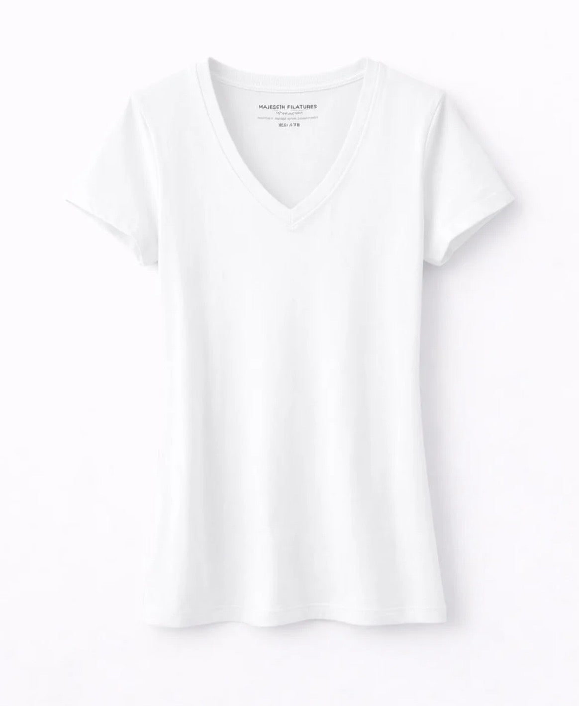 V neck short slv WHITE MAJESTIC
