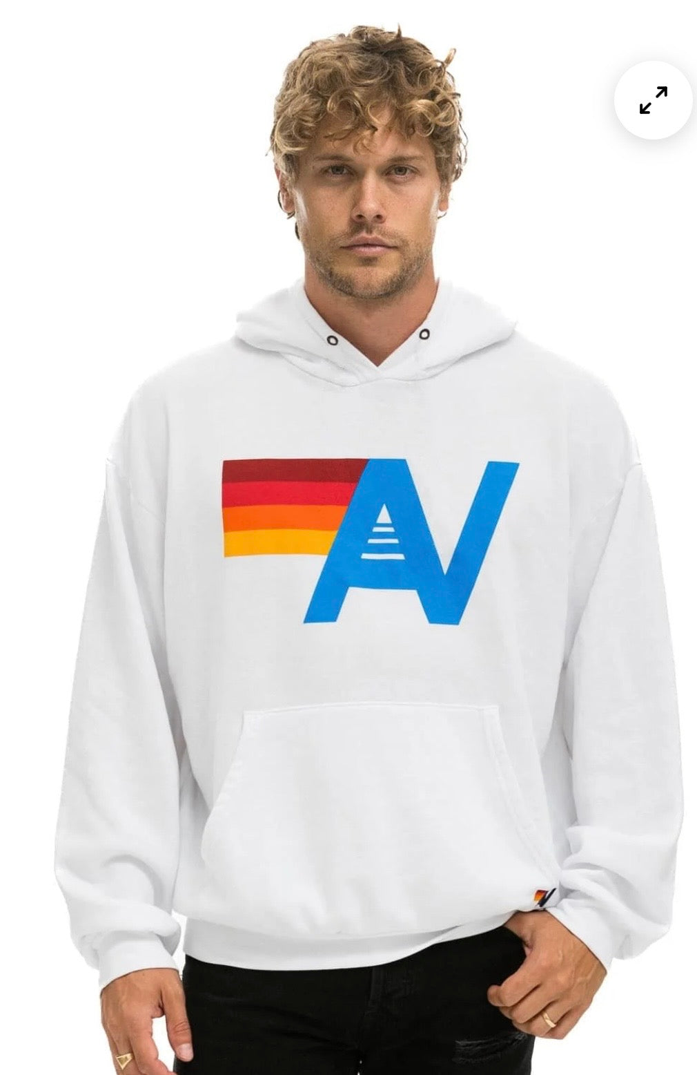 LOGO PULLOVER RELAXED HOODIE - WHITE