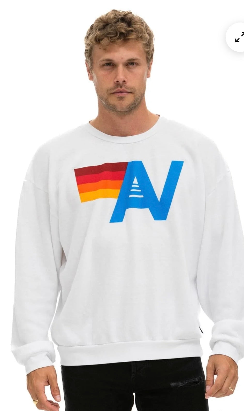 LOGO RELAXED CREW SWEATSHIRT - WHITE