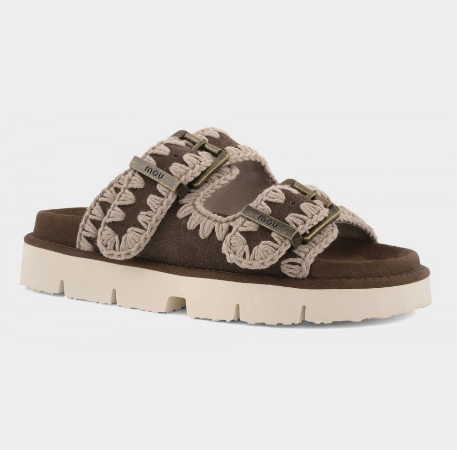 MOU Bio Sandal Two Buckles dpbro Suede