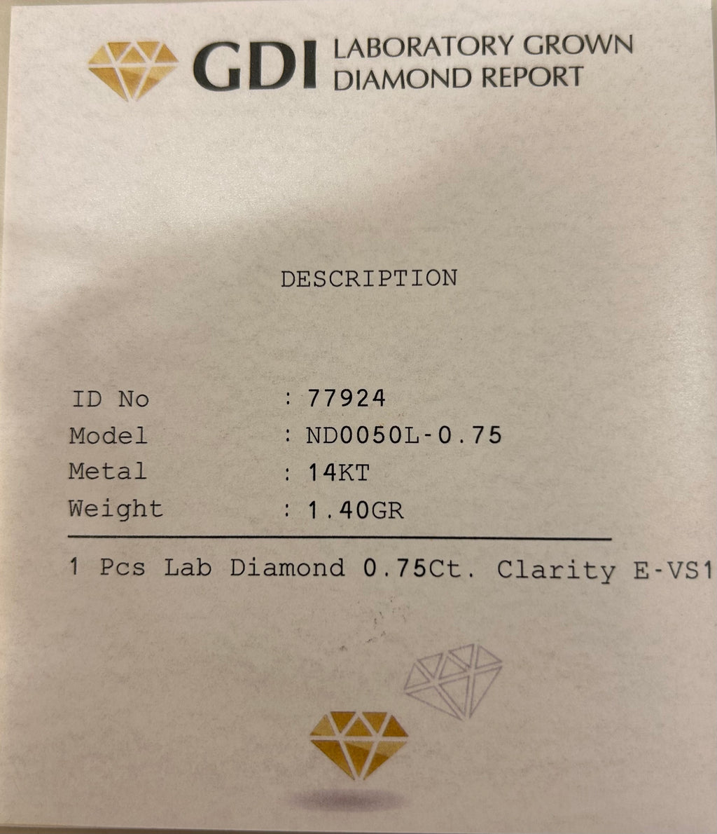 SIGNATURE 14K GOLD LAB DIAMOND NECKLACE – 0.70CT