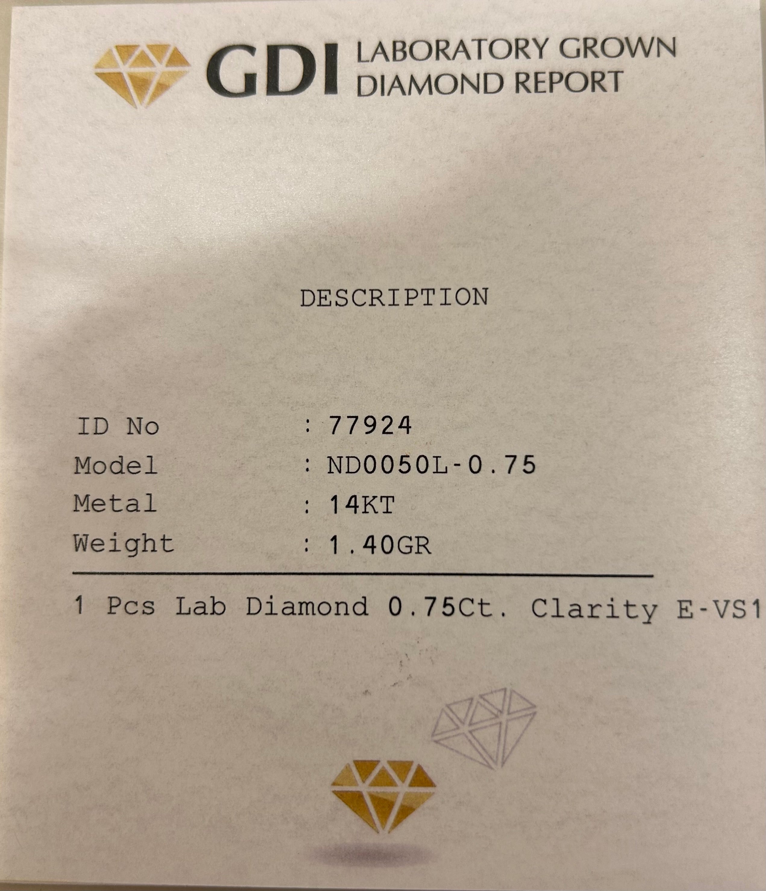 SIGNATURE 14K GOLD LAB DIAMOND NECKLACE – 0.70CT