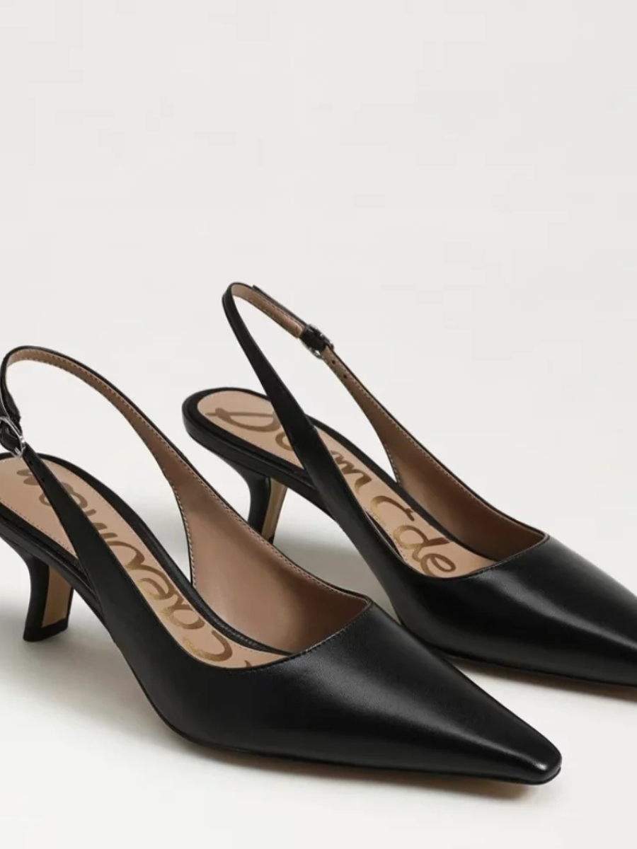 SAM EDELMAN Bianka Slingback Pump In Black Leather