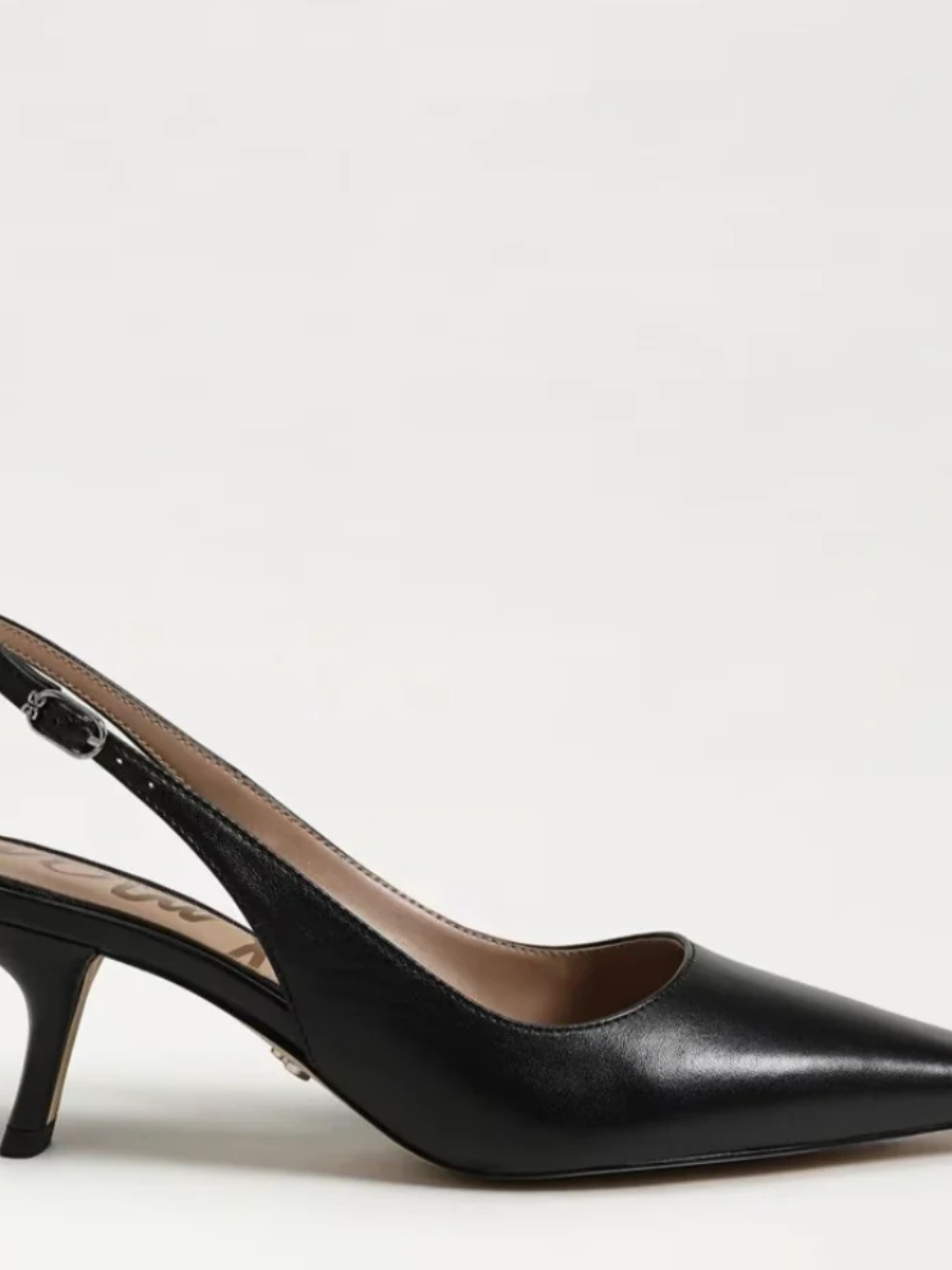 SAM EDELMAN Bianka Slingback Pump In Black Leather