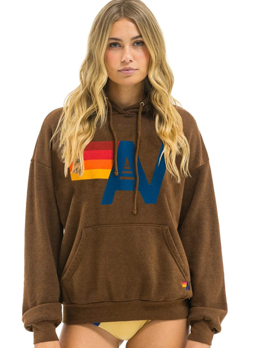 Logo pullover hoodie relaxed CHOCOLATE