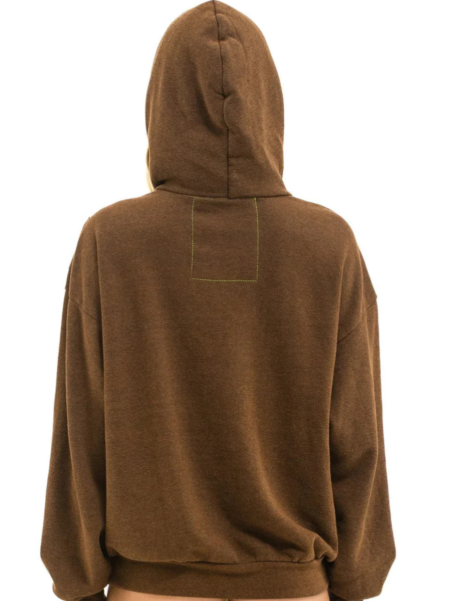 Logo pullover hoodie relaxed CHOCOLATE