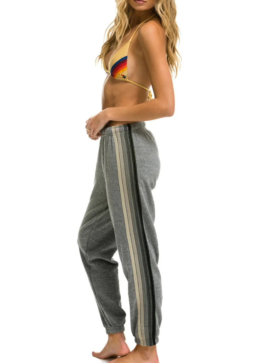 5 stripe sweatpant HEATHER GRY/GRY