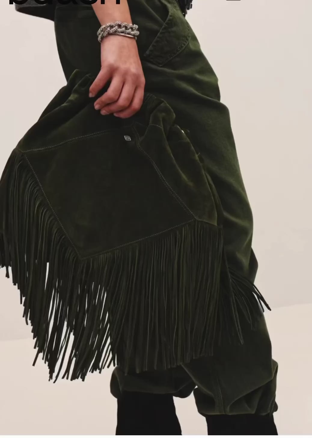 BA&SH JUNE fringed suede bag
