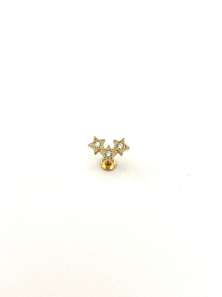 פירסינג מוט כוכבים מוזהב