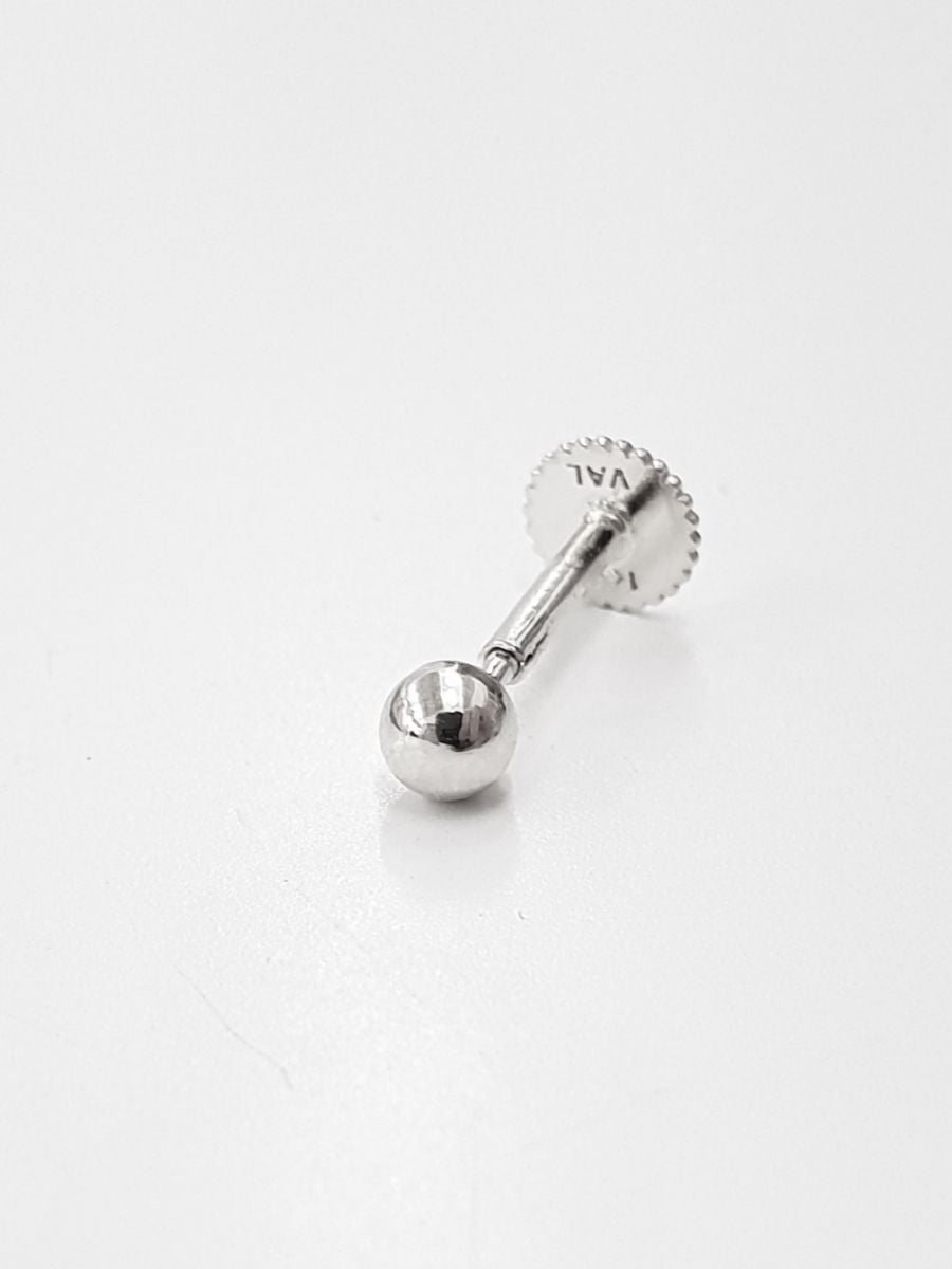 14K פירסינג בול זהב לבן