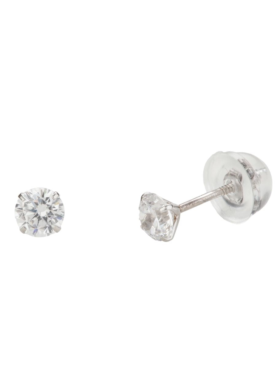 14K עגילי זירקון צמודים