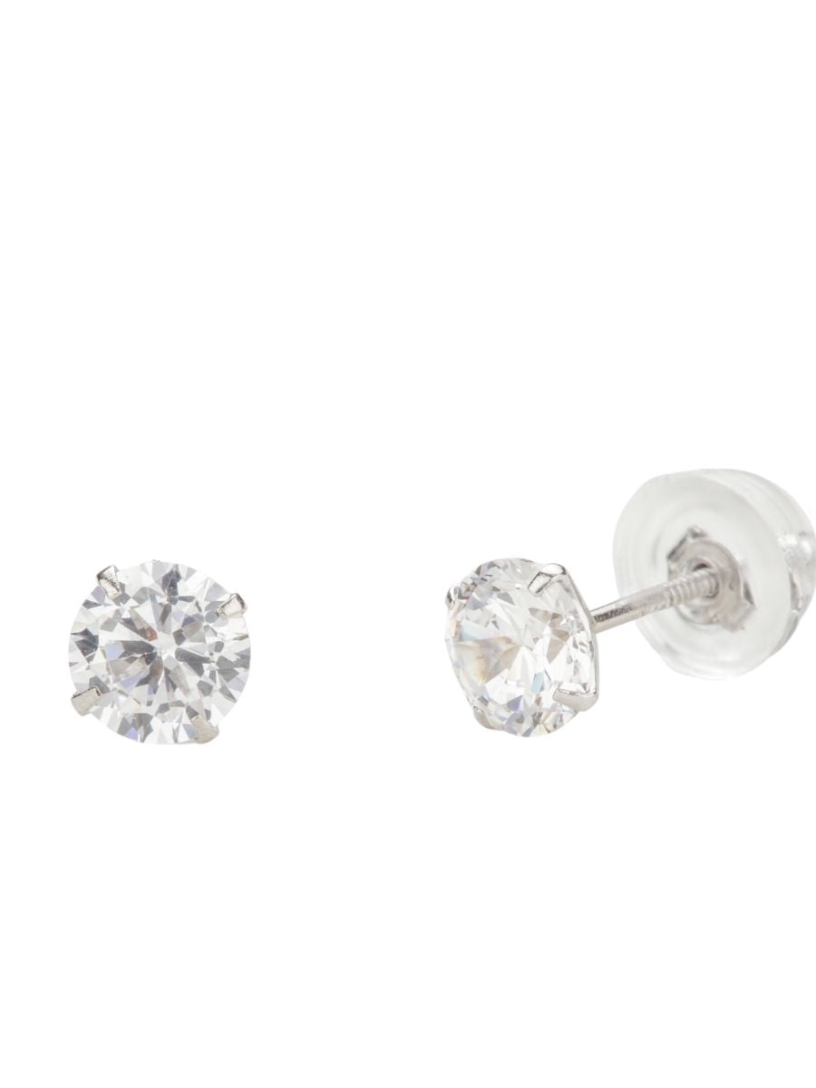 14K עגילי זירקון צמודים