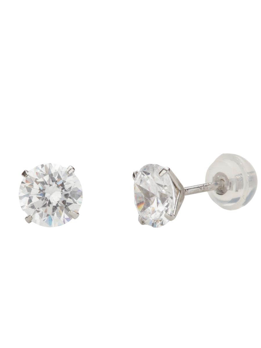 14K עגילי זירקון צמודים