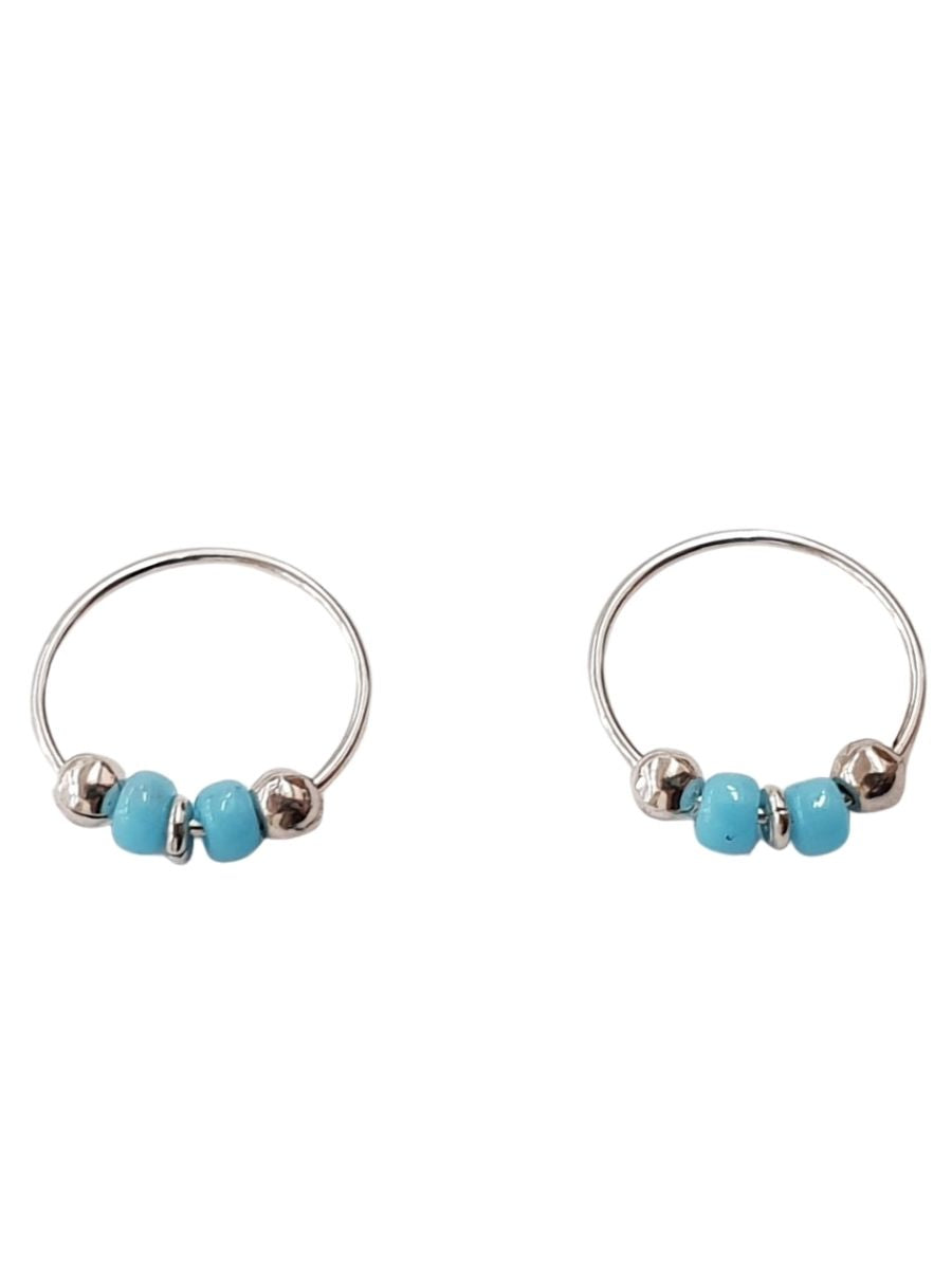 14K חישוקי טורקיז זהב לבן