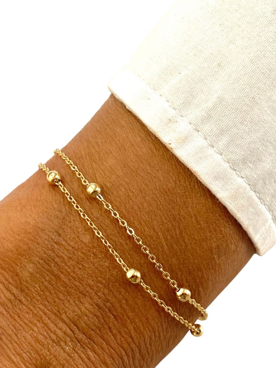 צמיד כדורים כפול