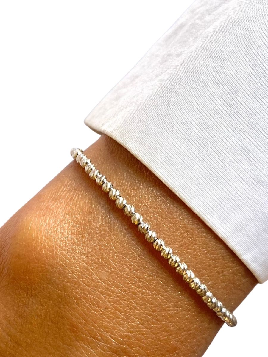 צמיד כדורי לייזר כסף