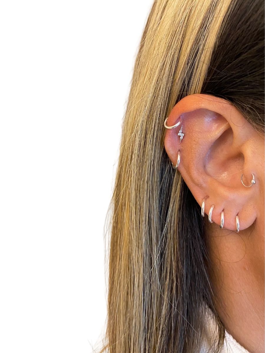 זוג חישוקי לינדה כסף