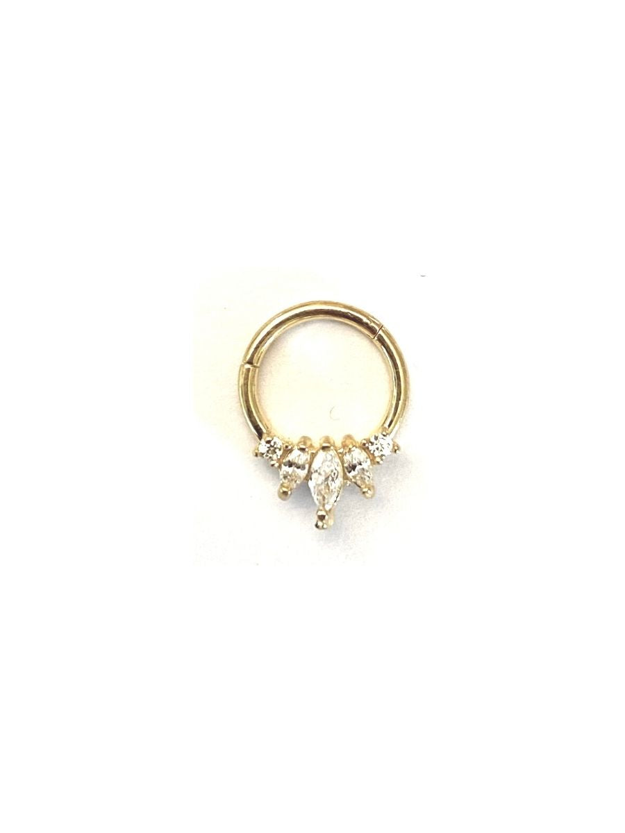 טבעת קליקר פרח זירקונים