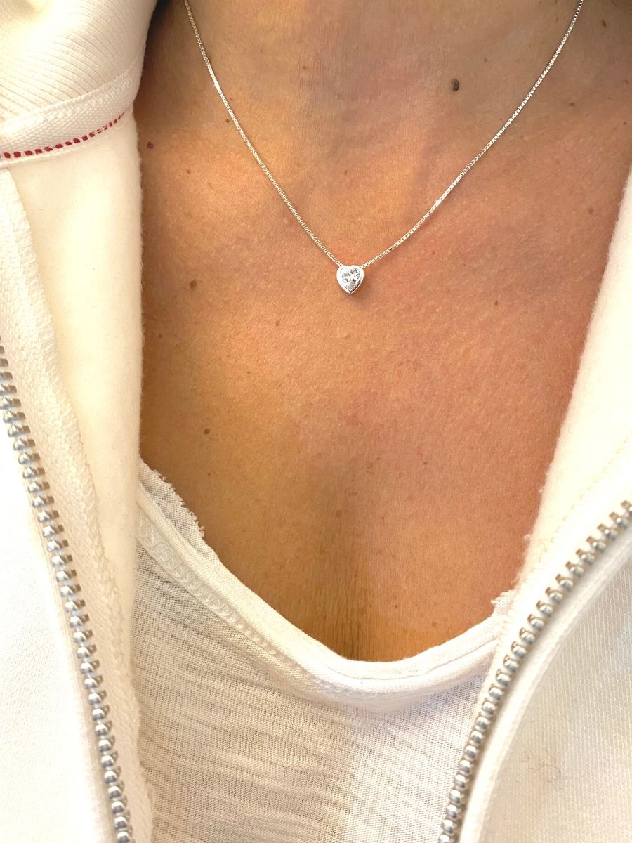 שרשרת לב זירקון