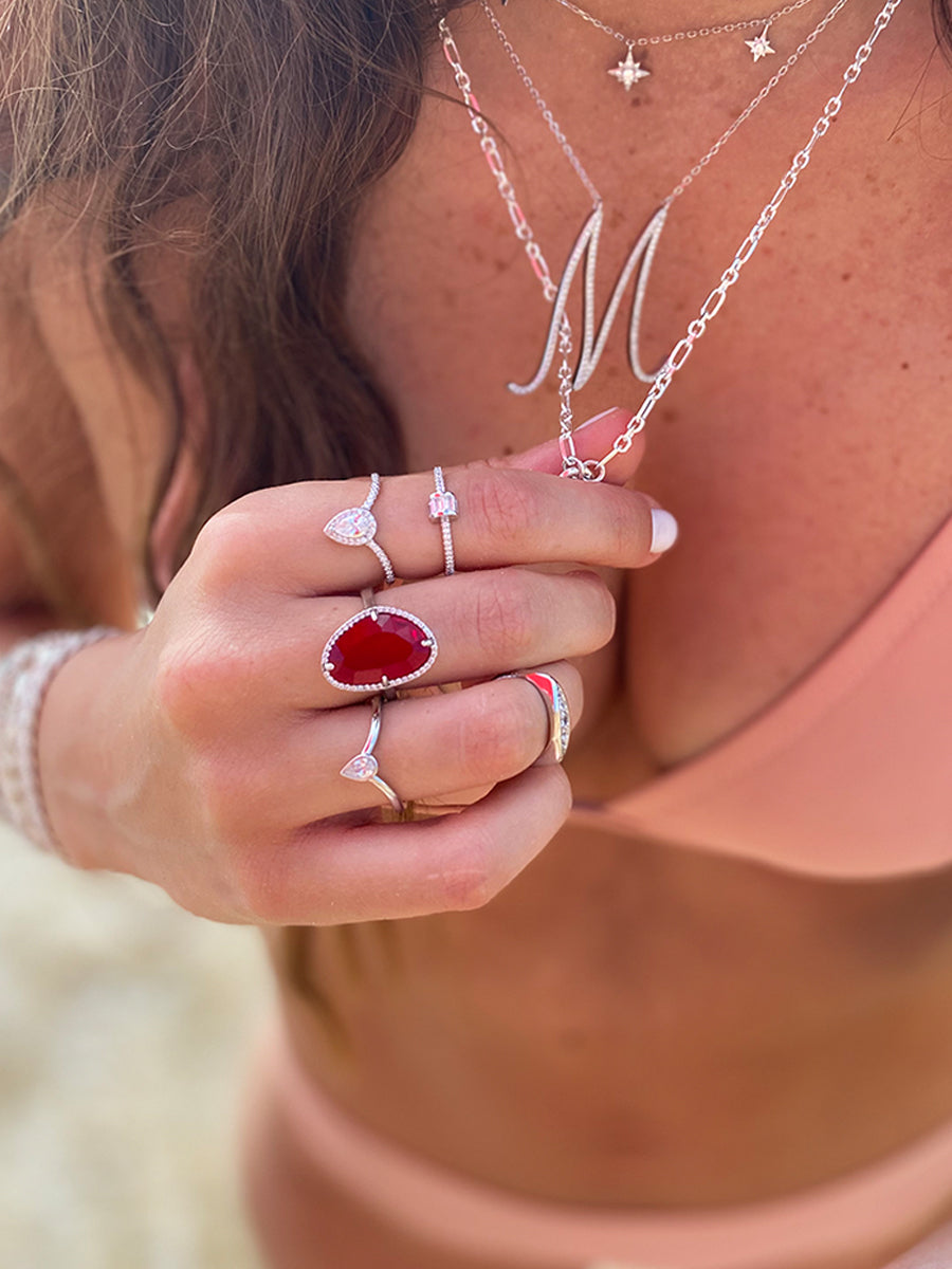 טבעת רובי קריסטל